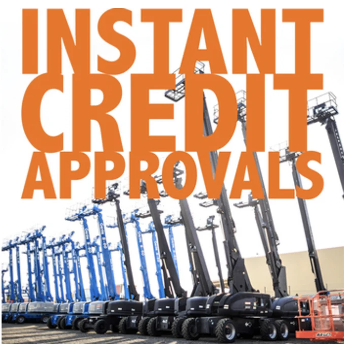 Instant Credit Approval on boom sales and rentals